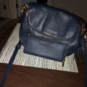 Navy Blue Michael Kors bag with matching wallet